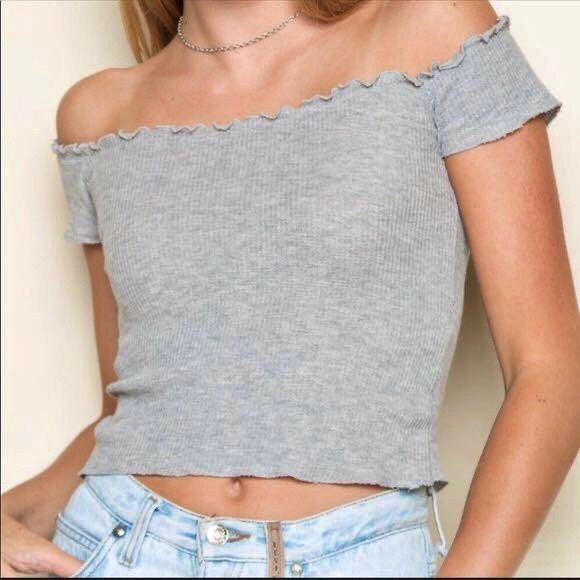 Brandy Melville Off Shoulder Crop Top - Picture 1 of 4